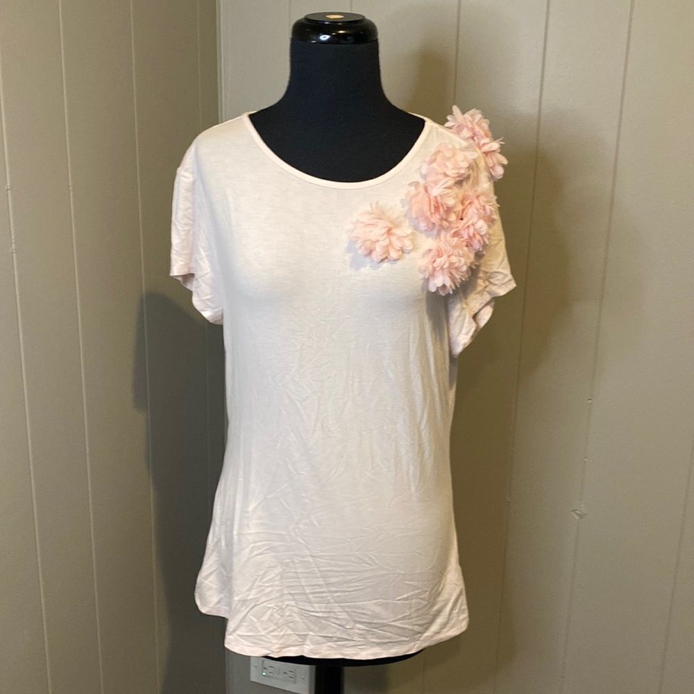 Ted Baker London Women’s Short Sleeve T Shirt Stretch Floral Embellishment